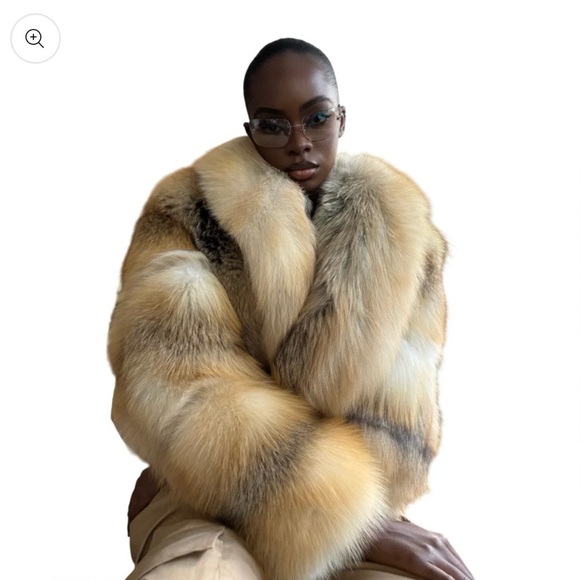 Varenne Official - Fox Fur Coat in Beige Fox - Picture 3 of 4